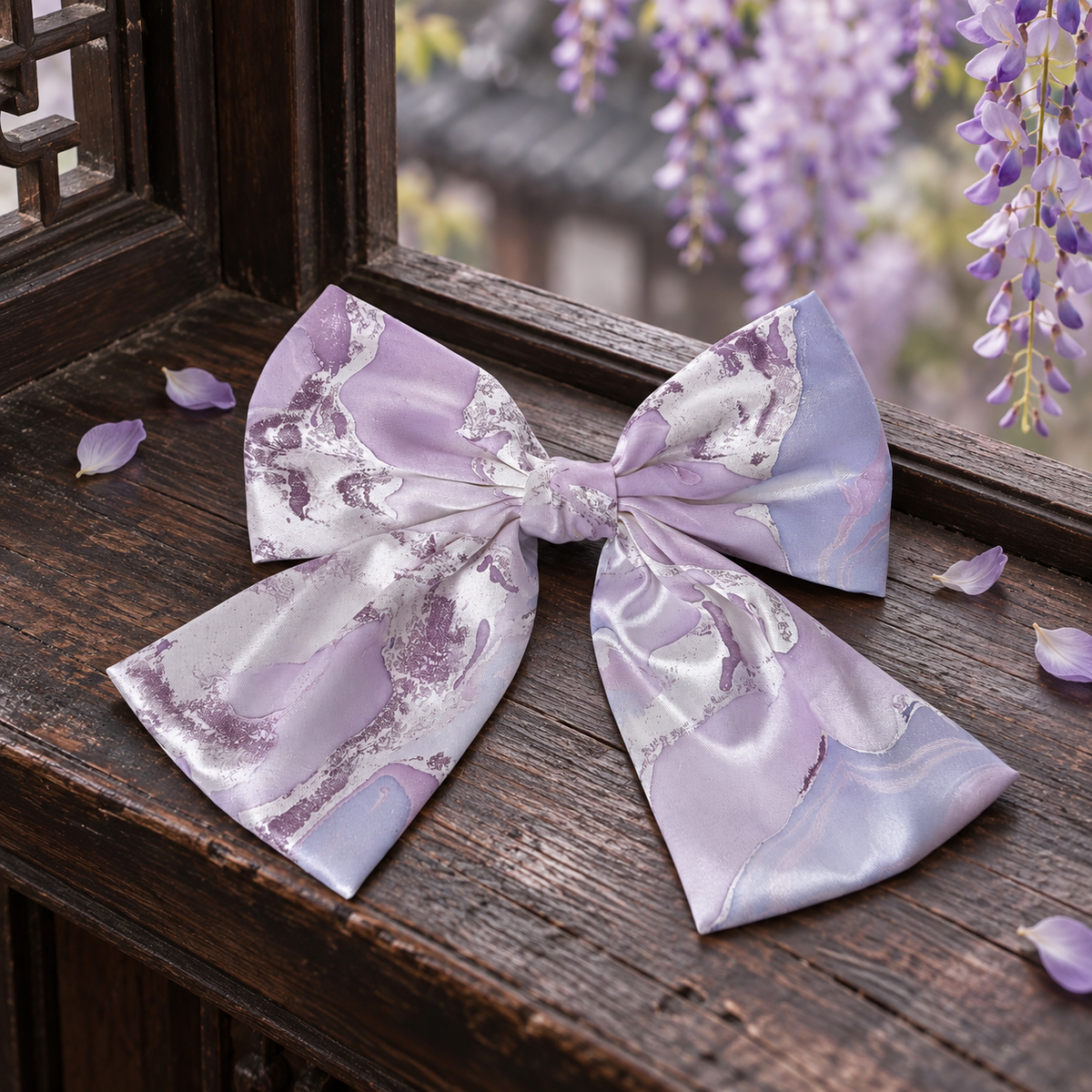 Floating Lacquer Silk Hair Bow