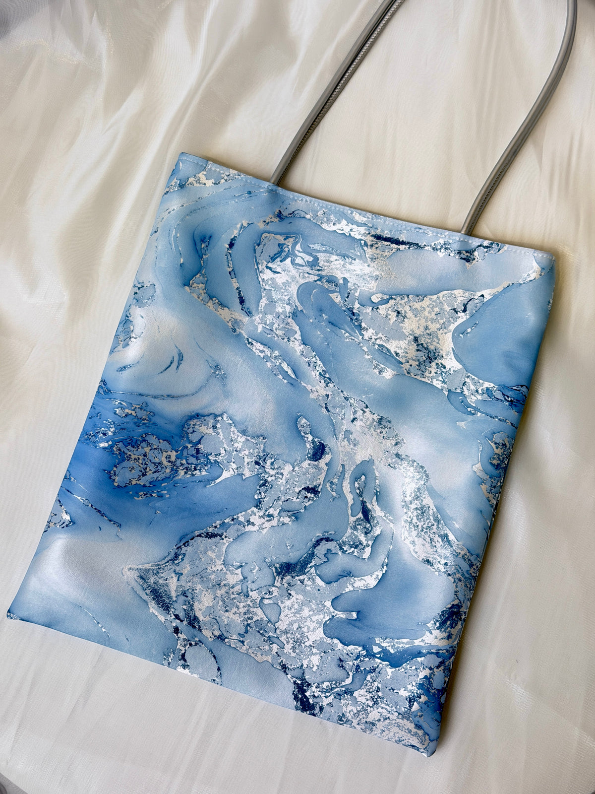 Silk Lacquer Shoulder Bag — A Hand-Floated Landscape